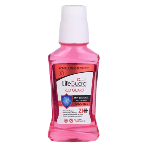 دهانشویه بزرگسال حساس (Red Guard) برند لایف گارد با حجم 270 میلی لیتر