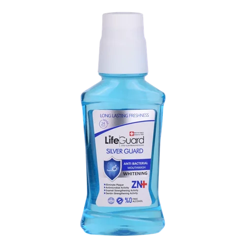 دهانشویه بزرگسال سفیدکننده (Silver Guard) برند لایف گارد با حجم 270 میلی لیتر