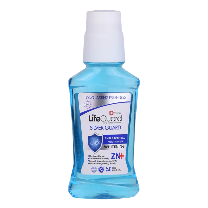 دهانشویه بزرگسال سفیدکننده (Silver Guard) برند لایف گارد با حجم 270 میلی لیتر